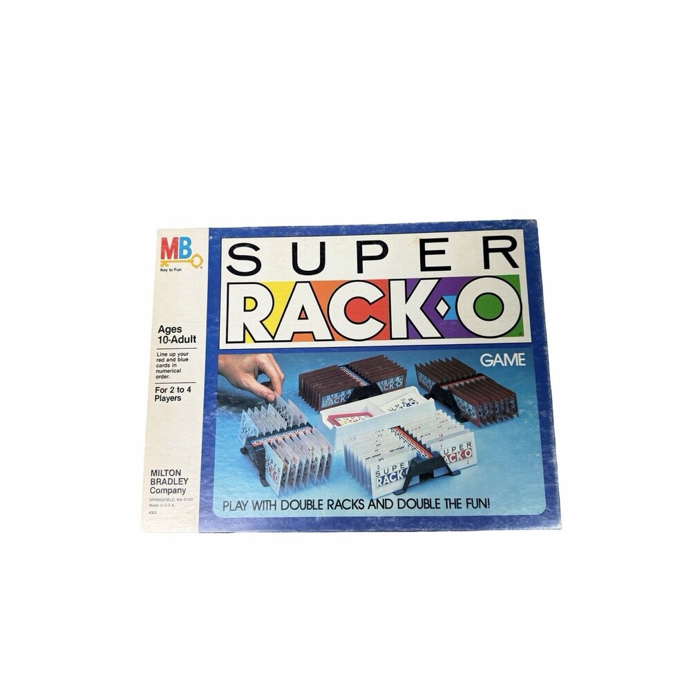 VTG 1983 Super Rack-O Game Milton Bradley Double Card Racks- 100% complete w box